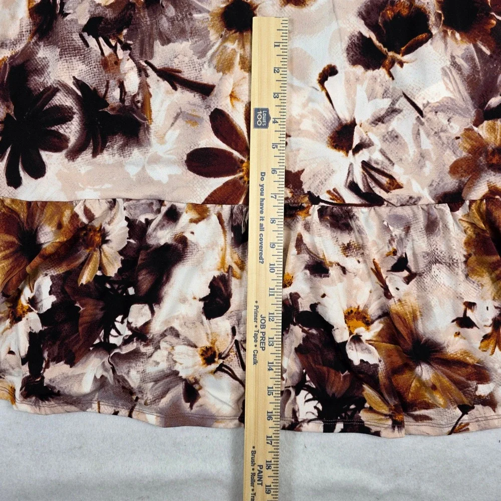 LuLaRoe Women 3XL Evelyn Dress Brown Floral Smocked Waist NWT 486-18 - Picture 6 of 11